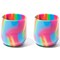 Silipint: Silicone 12oz Stemless Wine Glasses: 2 Pack Hippie Hops - Reusable Flexible & Unbreakable Cups, Hot/Cold